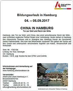 Bildungsurlaub China in Hamburg 2017 